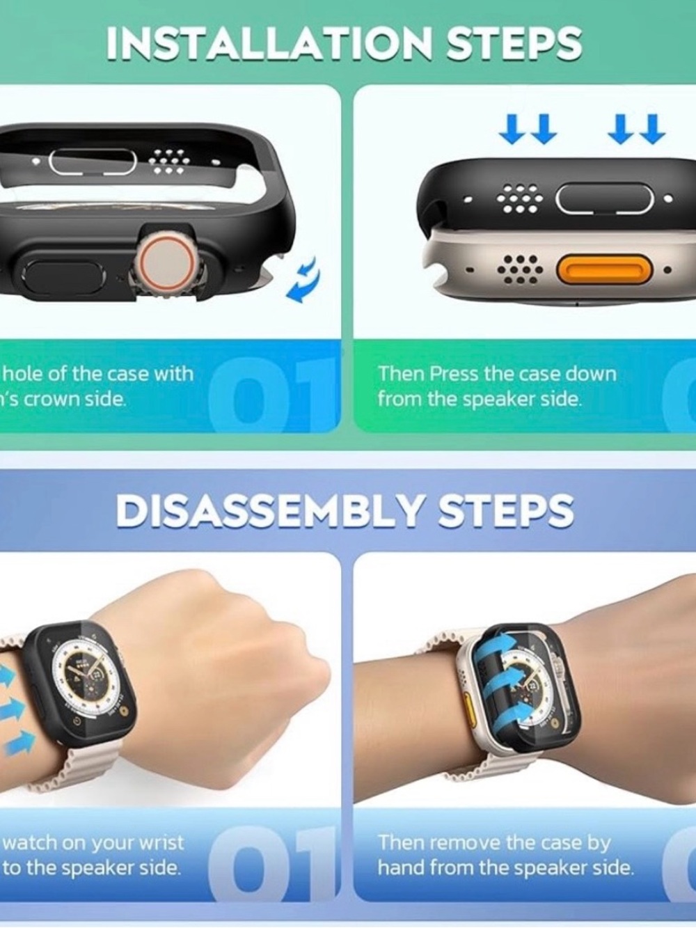 Protective Watch Case with Screen Protector Compatible with 49mm Apple Ultra - Picture 5 of 11